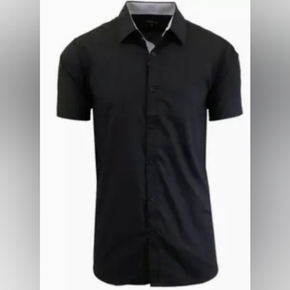 Galaxy By Harvic Men's Short Sleeve Slim Fit Casual Dress Shirt (5XL)